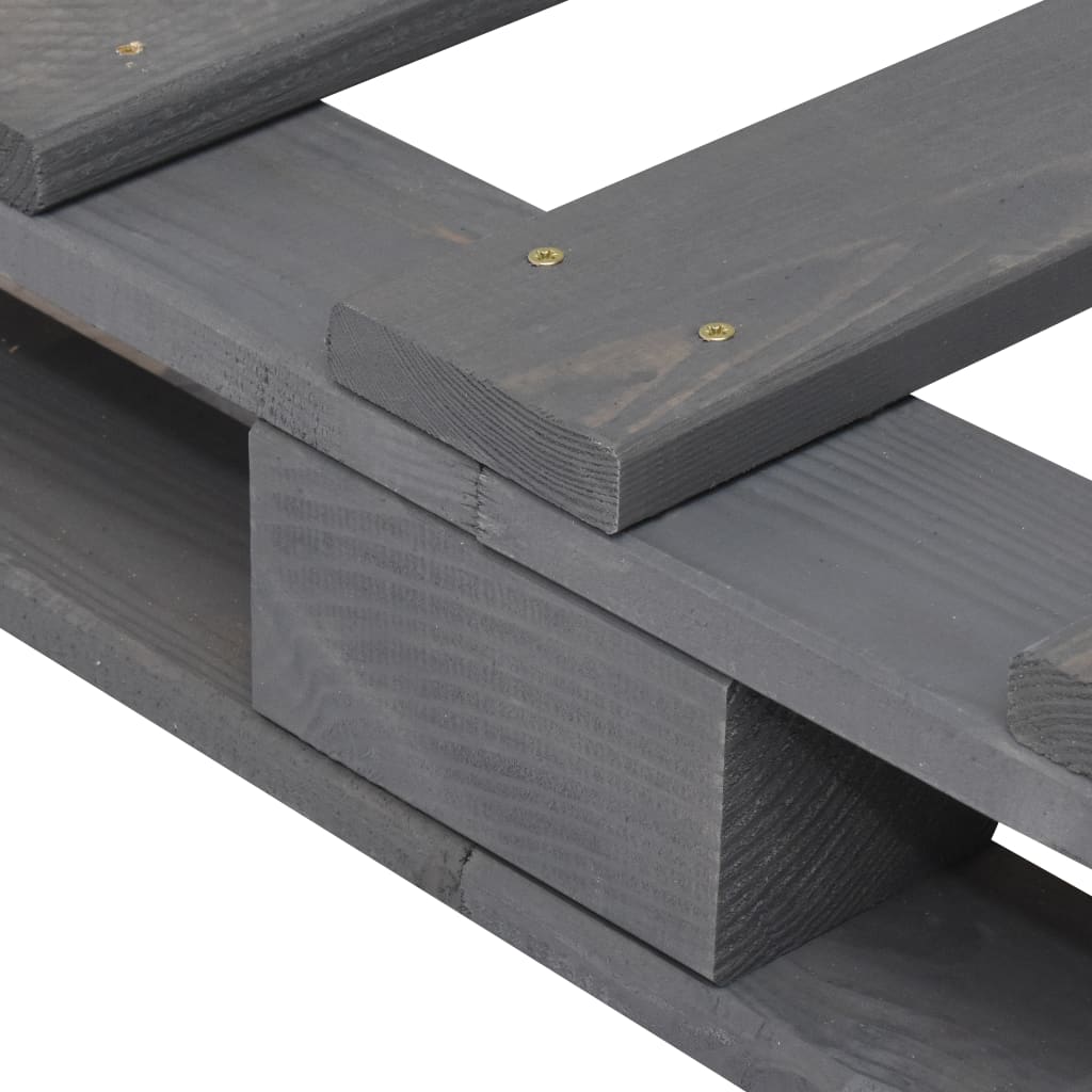 Bedframe met hoofdbord massief grenenhout grijs 100x200 cm