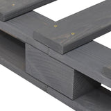 Bedframe met hoofdbord massief grenenhout grijs 90x200 cm