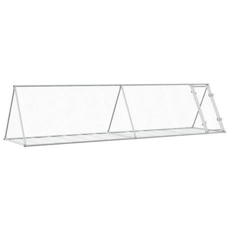 Konijnenhok 400x105x91 cm gegalvaniseerd staal zilverkleurig - AllerleiShop