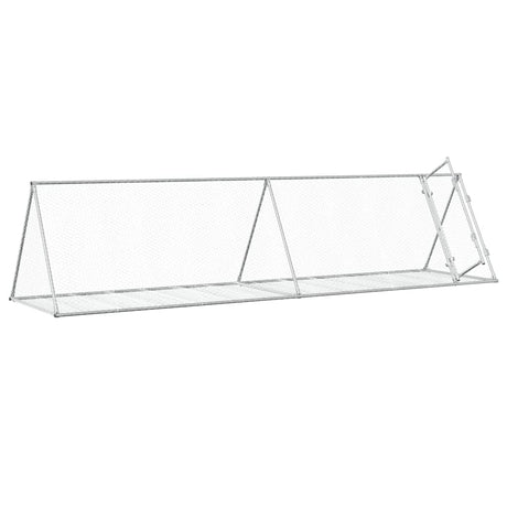 Konijnenhok 400x105x91 cm gegalvaniseerd staal zilverkleurig - AllerleiShop