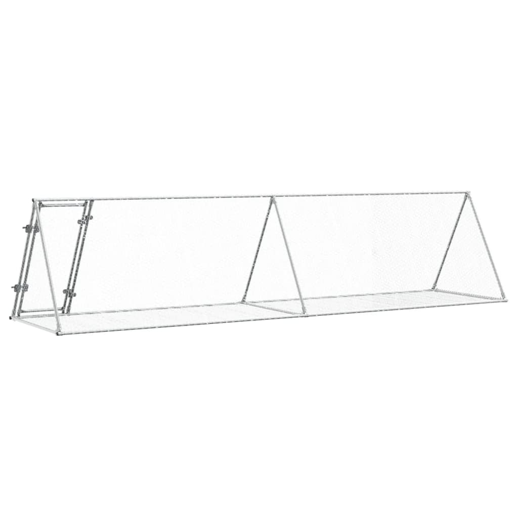 Konijnenhok 400x105x91 cm gegalvaniseerd staal zilverkleurig - AllerleiShop