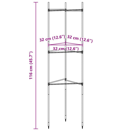 Tomatenkooien 4 st 116 cm staal en polypropeen - AllerleiShop