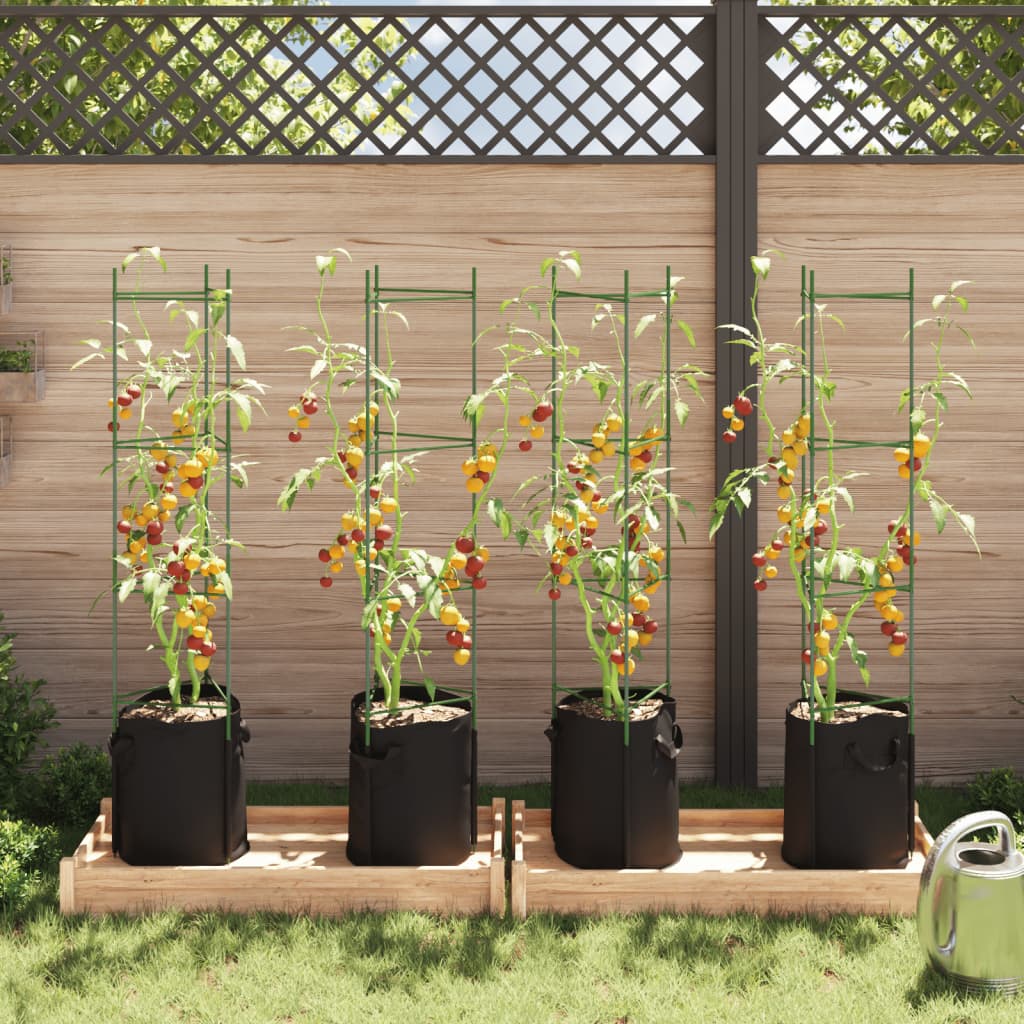 Tomatenkooien met plantenzak 4 st 154 cm staal en polypropeen - AllerleiShop