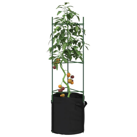 Tomatenkooien met plantenzak 6 st 116 cm staal en polypropeen - AllerleiShop