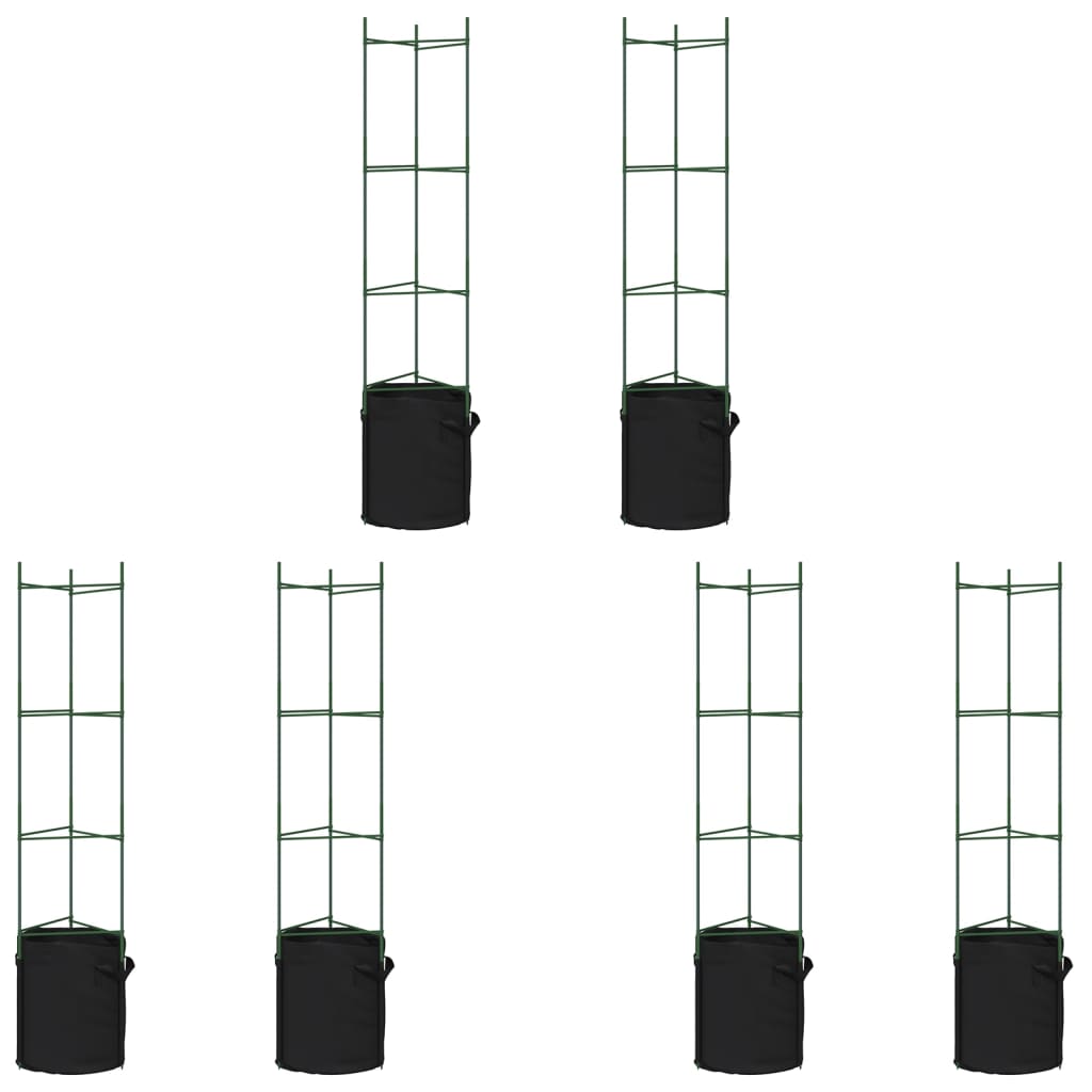 Tomatenkooien met plantenzak 6 st 154 cm staal en polypropeen - AllerleiShop