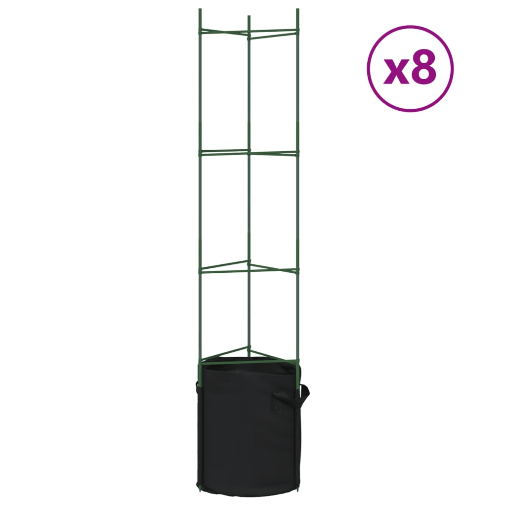 Tomatenkooien met plantenzak 8 st 154 cm staal en polypropeen - AllerleiShop