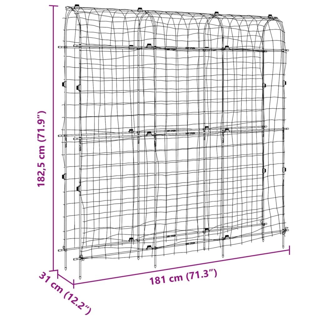 Plantenklimrekken 2 st U-frame staal - AllerleiShop