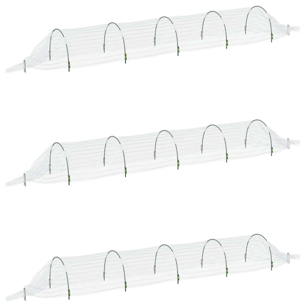 Kweektunnels 3 st 1,5x5 m glasvezel en polypropeen - AllerleiShop