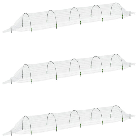 Kweektunnels 3 st 1,5x5 m glasvezel en polypropeen - AllerleiShop