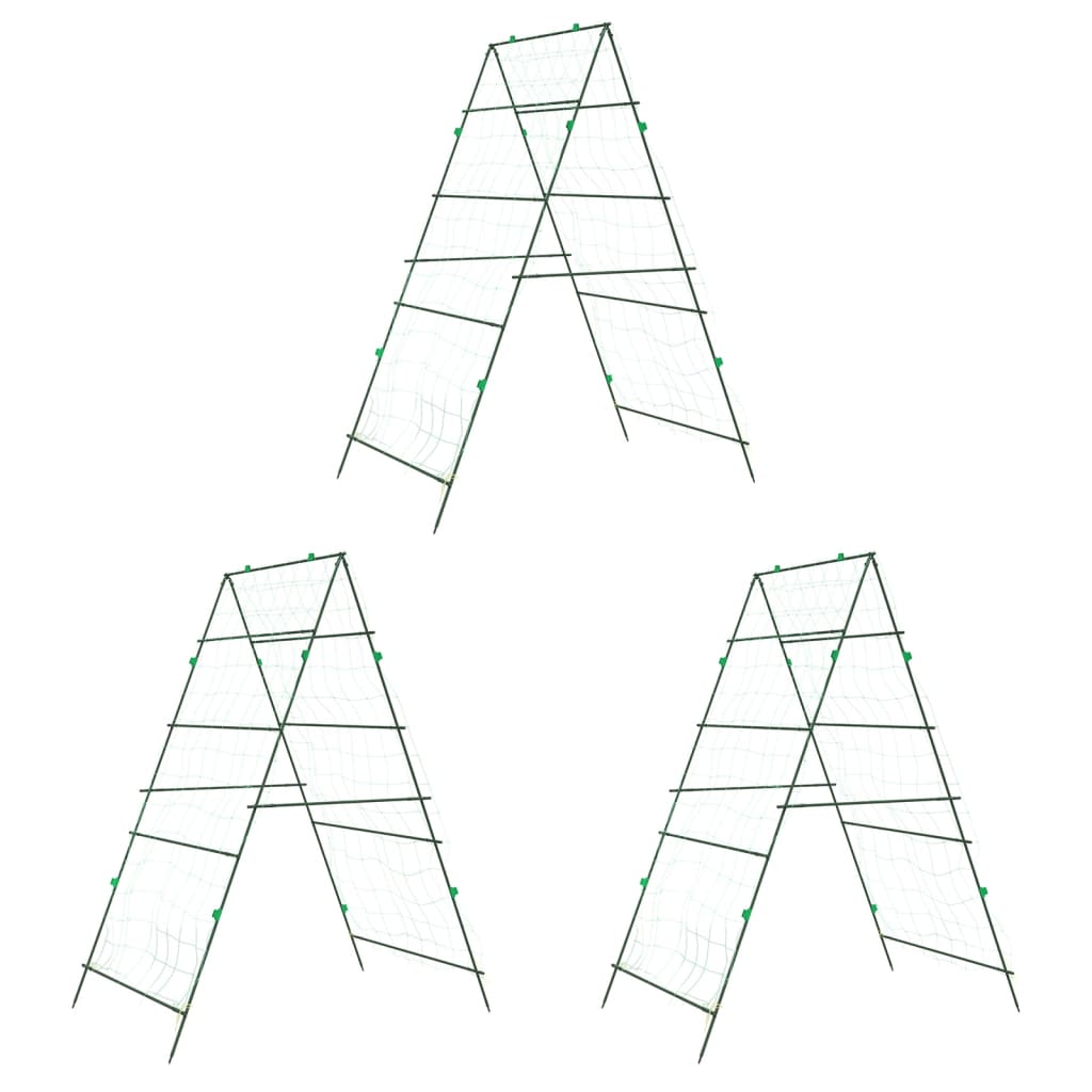 Plantenklimrekken 3 st A-frame staal - AllerleiShop