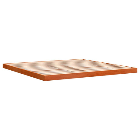 Bedframe massief grenenhout wasbruin 200x200 cm