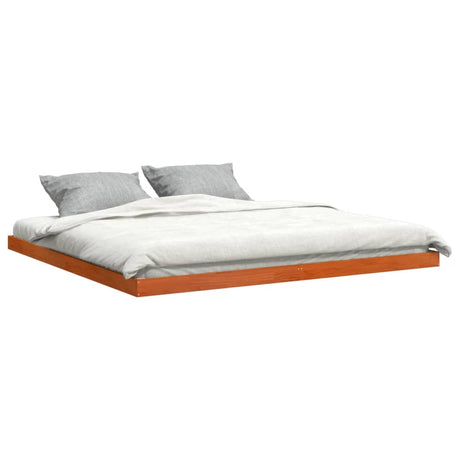 Bedframe massief grenenhout wasbruin 200x200 cm