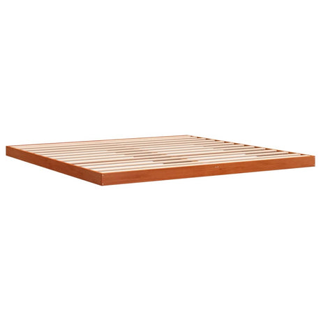 Bedframe massief grenenhout wasbruin 200x200 cm