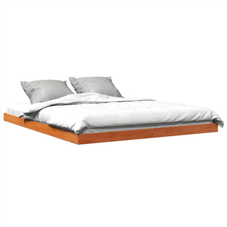 Bedframe massief grenenhout wasbruin 150x200 cm