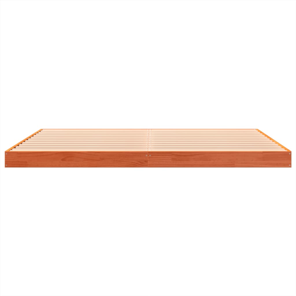 Bedframe massief grenenhout wasbruin 150x200 cm