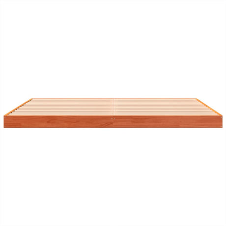 Bedframe massief grenenhout wasbruin 150x200 cm