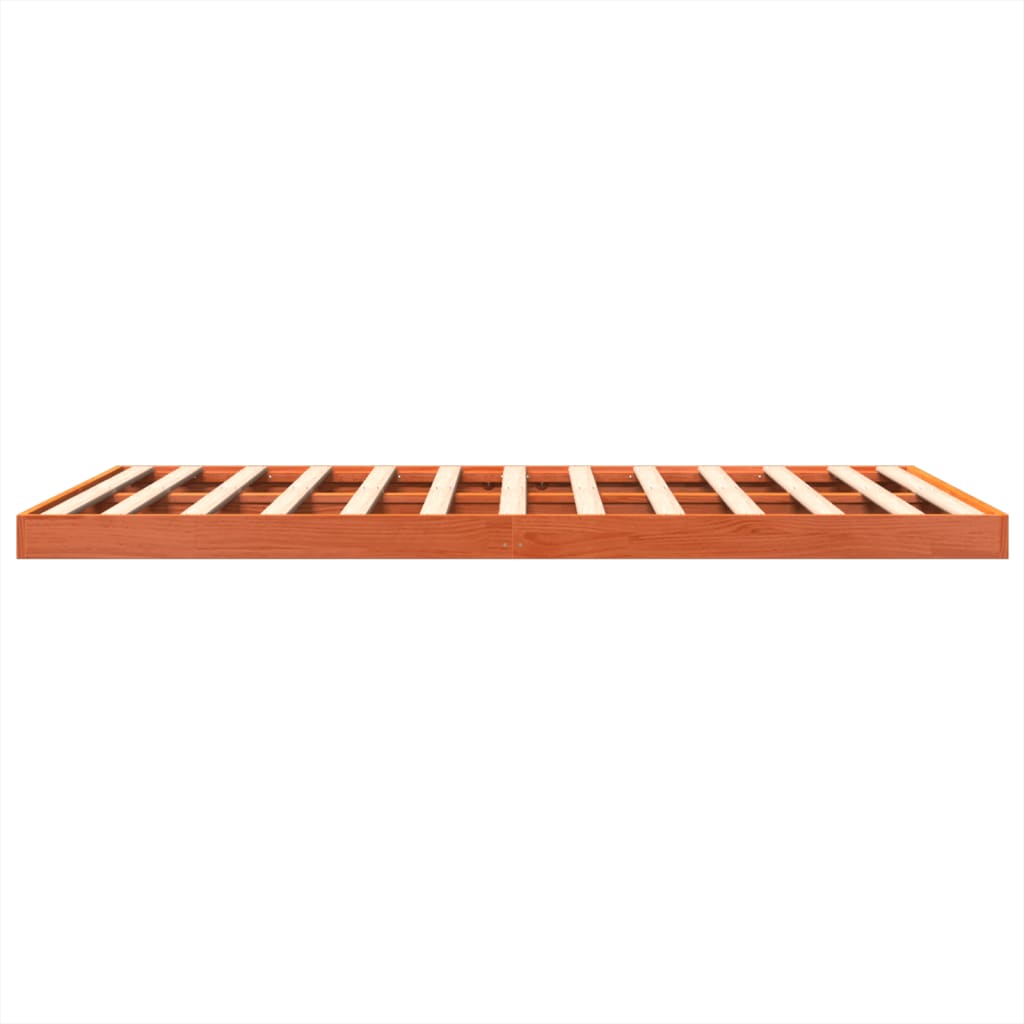 Bedframe massief grenenhout wasbruin 150x200 cm