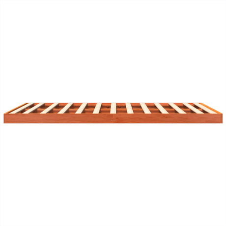 Bedframe massief grenenhout wasbruin 150x200 cm