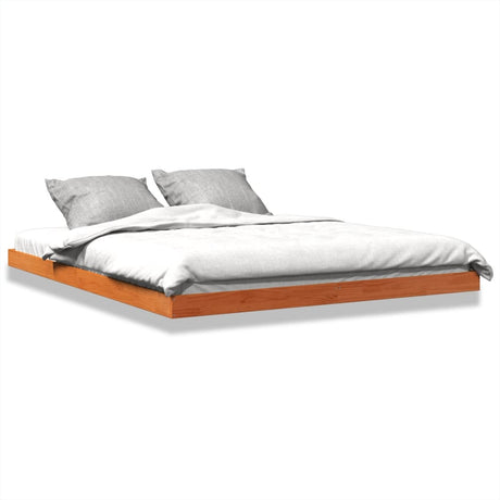 Bedframe massief grenenhout wasbruin 150x200 cm
