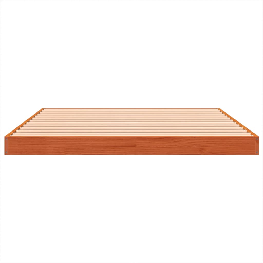 Bedframe massief grenenhout wasbruin 120x200 cm