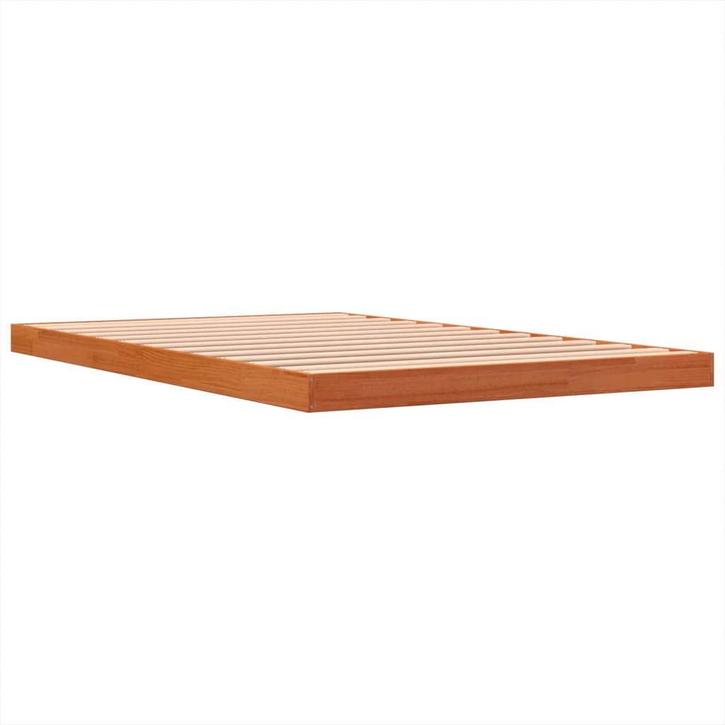 Bedframe massief grenenhout wasbruin 120x200 cm