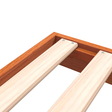 Bedframe massief grenenhout wasbruin 120x200 cm