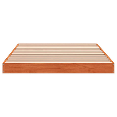 Bedframe massief grenenhout wasbruin 100x200 cm