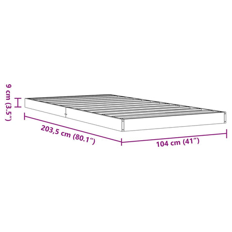 Bedframe massief grenenhout wasbruin 100x200 cm