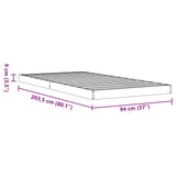 Bedframe massief grenenhout wasbruin 90x200 cm