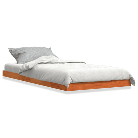 Bedframe massief grenenhout wasbruin 90x200 cm