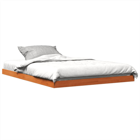 Bedframe massief grenenhout wasbruin 140x190 cm