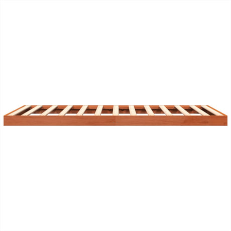 Bedframe massief grenenhout wasbruin 140x190 cm