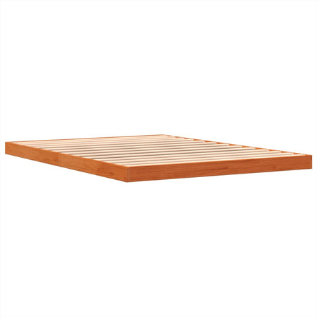 Bedframe massief grenenhout wasbruin 135x190 cm