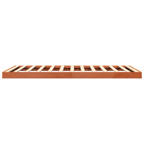 Bedframe massief grenenhout wasbruin 135x190 cm