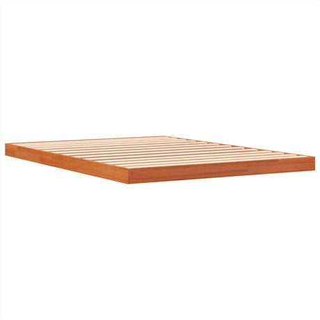 Bedframe massief grenenhout wasbruin 135x190 cm