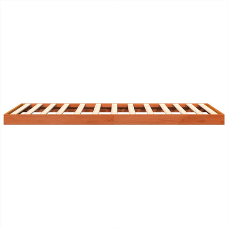 Bedframe massief grenenhout wasbruin 120x190 cm