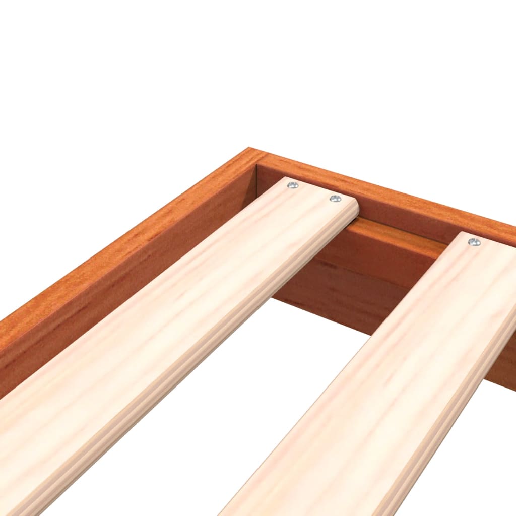 Bedframe massief grenenhout wasbruin 120x190 cm