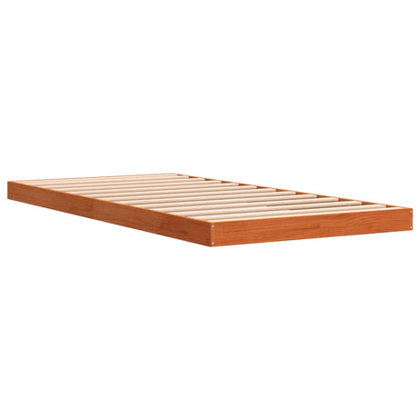 Bedframe massief grenenhout wasbruin 90x190 cm