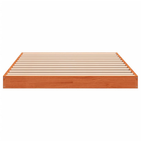 Bedframe massief grenenhout wasbruin 90x190 cm