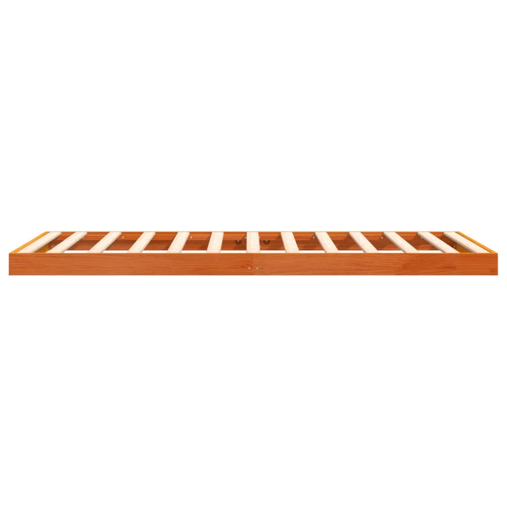 Bedframe massief grenenhout wasbruin 90x190 cm