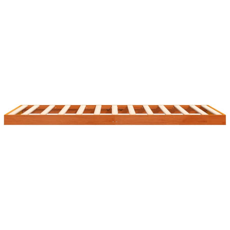 Bedframe massief grenenhout wasbruin 90x190 cm