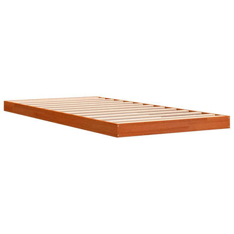 Bedframe massief grenenhout wasbruin 90x190 cm