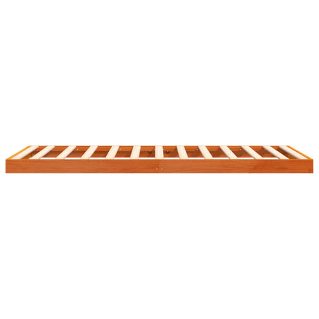 Bedframe massief grenenhout wasbruin 75x190 cm