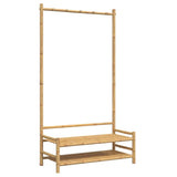 Kledingrek met schappen 103x40x183 cm bamboe - AllerleiShop