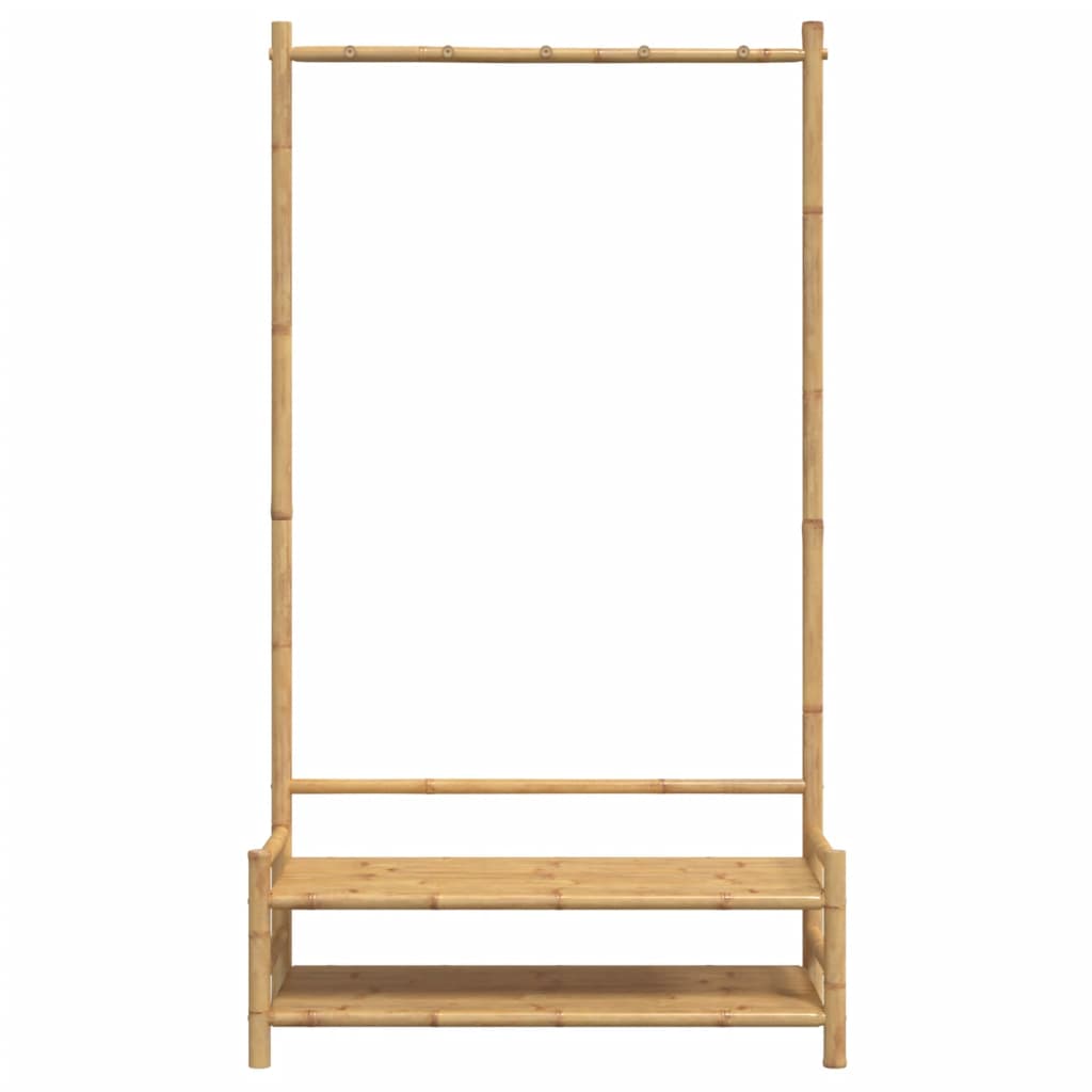 Kledingrek met schappen 103x40x183 cm bamboe - AllerleiShop