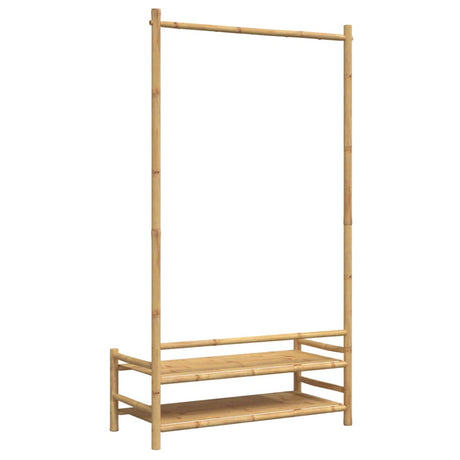 Kledingrek met schappen 103x40x183 cm bamboe - AllerleiShop