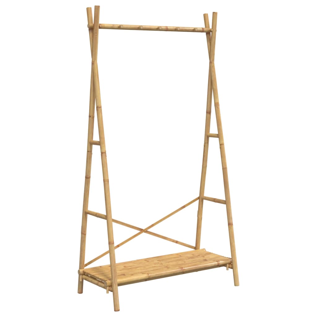 Kledingrek met schap 102x50x190 cm bamboe - AllerleiShop