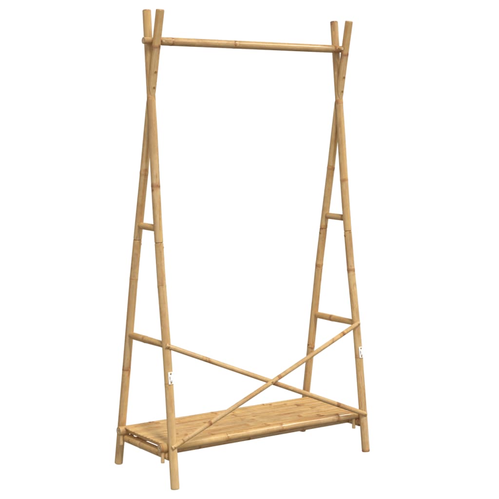 Kledingrek met schap 102x50x190 cm bamboe - AllerleiShop