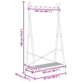 Kledingrek met schap 102x50x190 cm bamboe - AllerleiShop