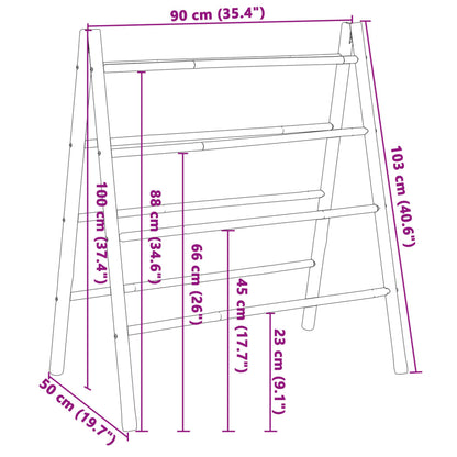 Handdoekladder met 4 sporten 90x50x100 cm bamboe - AllerleiShop